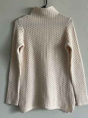 Forte Cream Textured Turtleneck Sweater